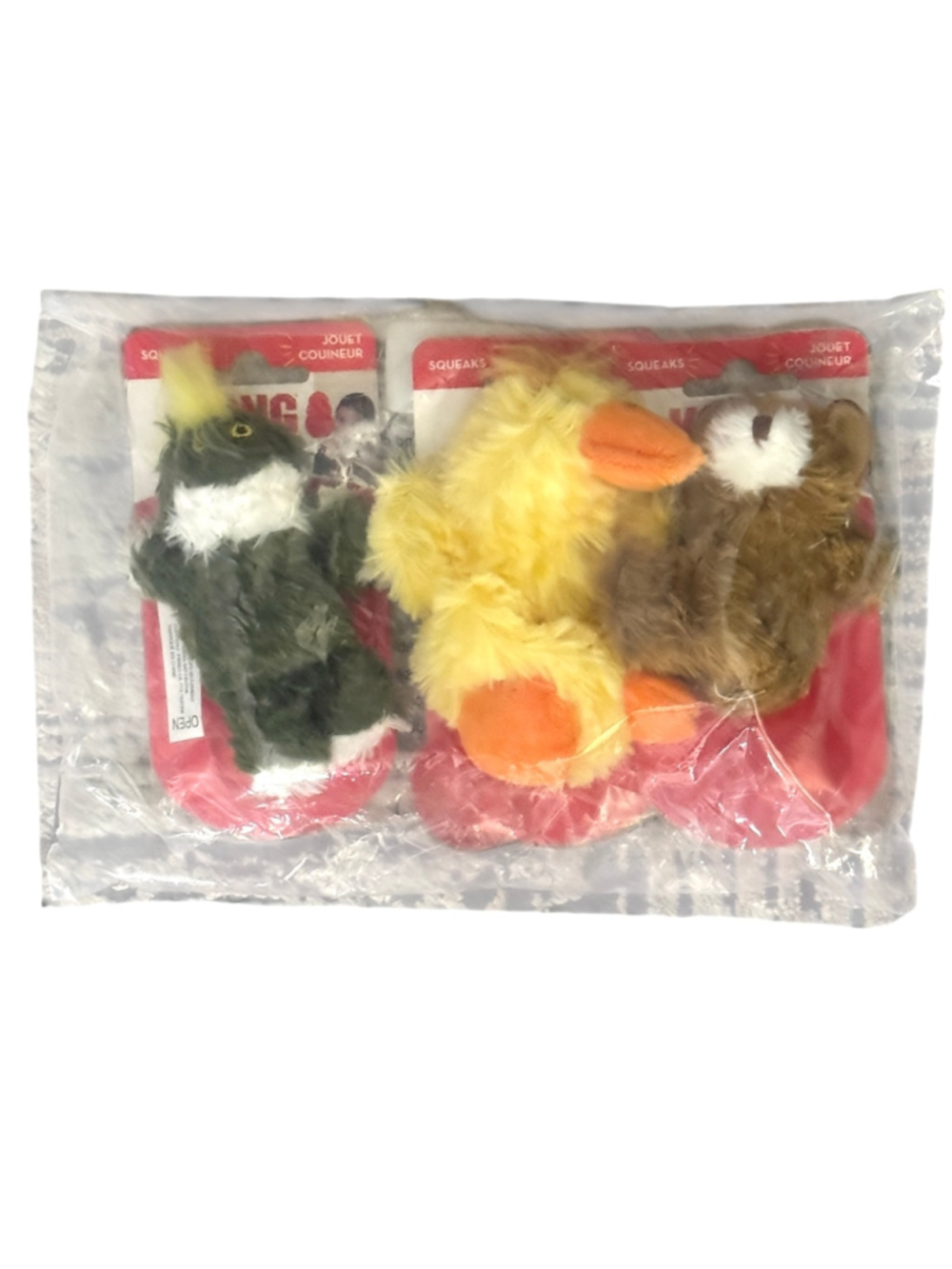 3 Kong XS Squeaky Plush Dog Dr. Noy's Toys Set- bear, frog, duck